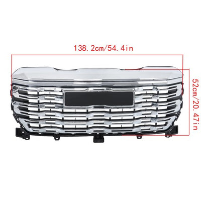 Solid Spare For GMC Sierra 1500 2022-2024 84878064 Front Upper Grille W/ Camera Hole Chrome