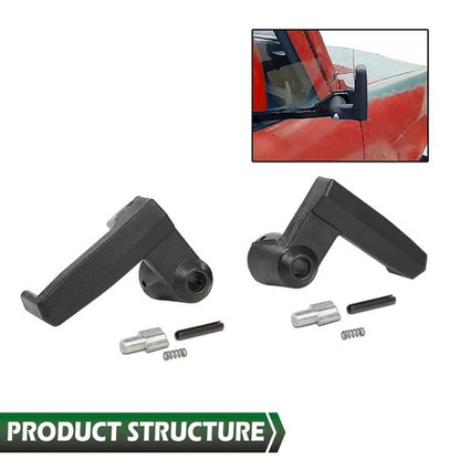 Solid Spare Fit For 1980-1996 Ford Truck Bronco F-150 Vent Window Handles Locks Black