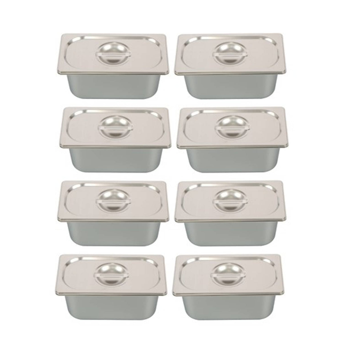 Solid Spare Steam Table Pans 1/3 Size 6" Deep Thickened 8 Pieces with Non-Stick Coating
