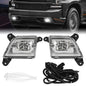 Solid Spare For 2019-2022 Chevy Silverado 1500 2500HD 3500HD LED Fog Lights Lamps Clear Lens