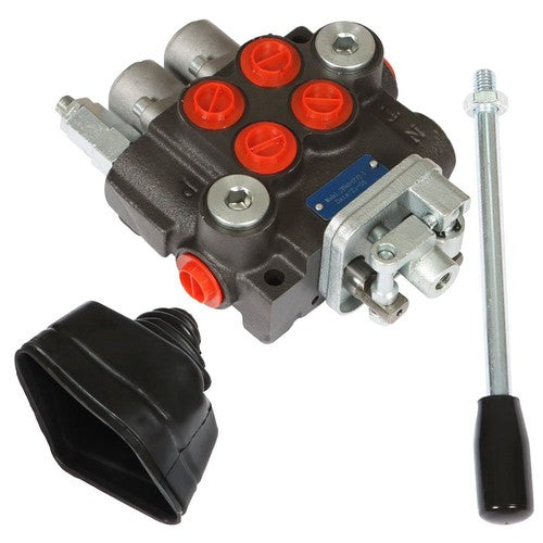 Solid Spare Hydraulic Control Valve 2 Spool 11GPM Double Acting 3600 PSI BSPP Port