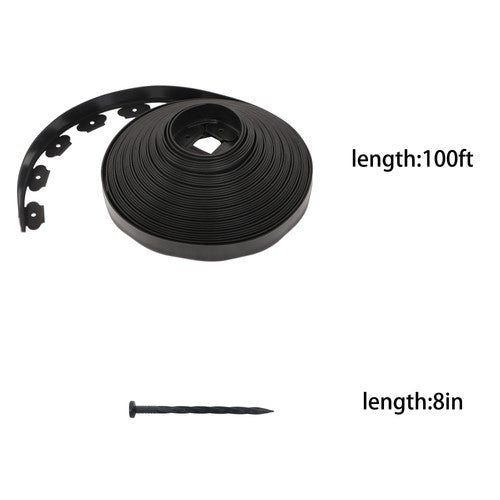Solid Spare L-shaped Landscape Edging Border Kit 100'1.7"No-Dig Garden Edge Lawn Border New