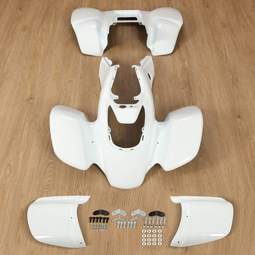 Solid Spare For Honda TRX 400EX TRX400EX 2005-2007 White Front+Rear Fender Kit ABS #117391