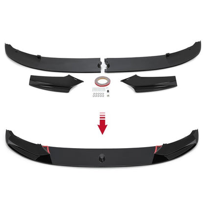 Solid Spare Front Bumper Lip Spoiler Splitter For 11-16 BMW F10 5 Series M Sport Gloss Black