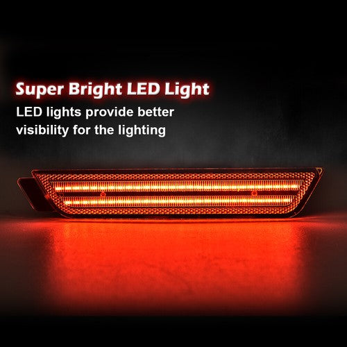 Solid Spare Fit For 10-15 Chevrolet Camaro Clear LED Side Marker Lights Rear Left+Right