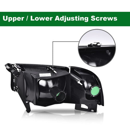 Solid Spare Amber Corner Smoke Headlights Assembly Fit For 94-02 Dodge Ram 1500 2500 3500