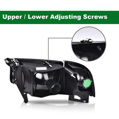 Solid Spare Amber Corner Smoke Headlights Assembly Fit For 94-02 Dodge Ram 1500 2500 3500