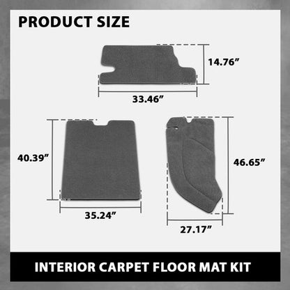 Solid Spare 6PCS Floor Mats Interior Carpets Rug Kit Gray Fit For 1997-2006 Jeep Wrangler TJ