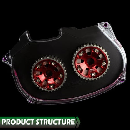 Solid Spare Clear Cam Gear Timing Belt Cover Fit For Mitsubishi Evolution EVO4-8 4G63 DSM 2G
