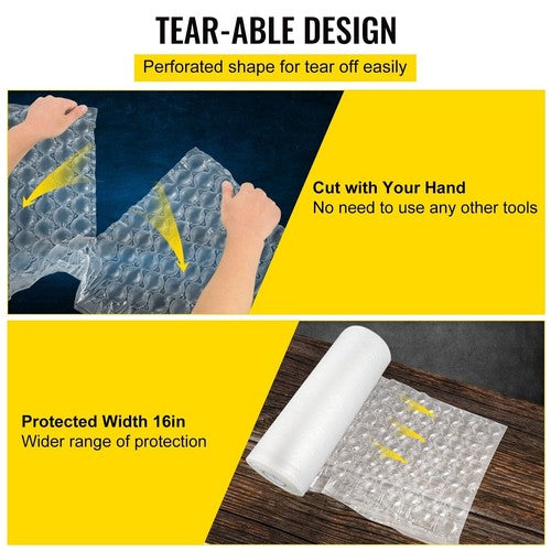 984' x16" Air Cushion Machine Film Small Bubble Pillow Packaging Padding 4 Rolls