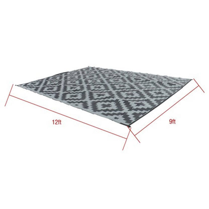 Solid Spare Waterproof Outdoor 9x12FT black gray Rug Outdoor Plastic Modern Area Rug