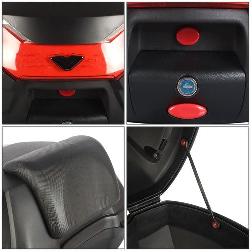 Solid Spare 32L Motorcycle Tour Tail Box Top Lock Scooter Trunk Luggage Storage Carrier Case