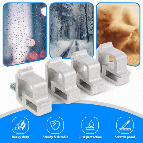 Solid Spare 4 PCS Truck Cap Topper Camper Shell Mounting Clamps Heavy Duty Aluminum