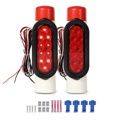 Solid Spare New 2pcs Boat Trailer Guide-on Post Pipe Guide LED Lights Submersible