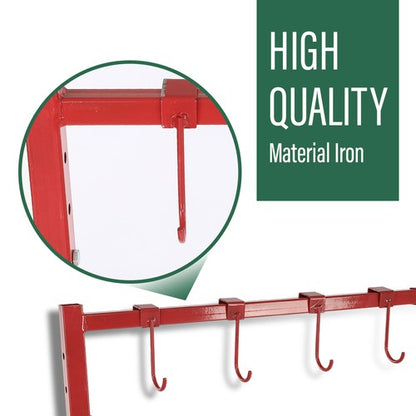 Solid Spare 5-7ft Red Painting Rack Adjustable Paint Hanger 8 Hooks Auto Body Painting Stand