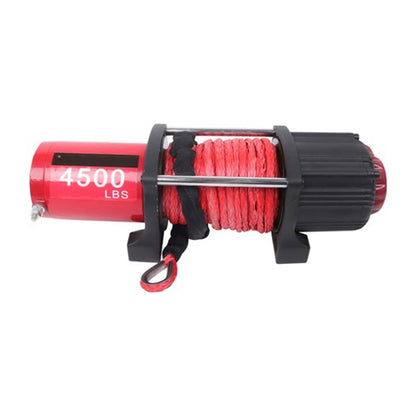 Solid Spare Electric Winch 4500lbs Synthetic Rope 12VDC Copper Motor With Wireless Remote