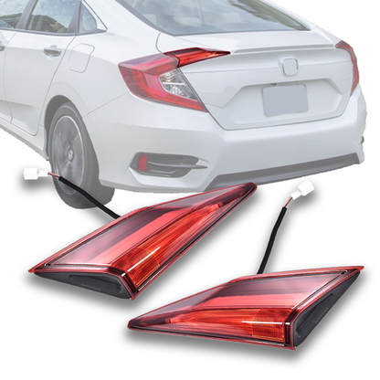 Solid Spare Fit For 2016-2020 Honda Civic Sedan Trunk Rear Tail Light Lamp Left+Right