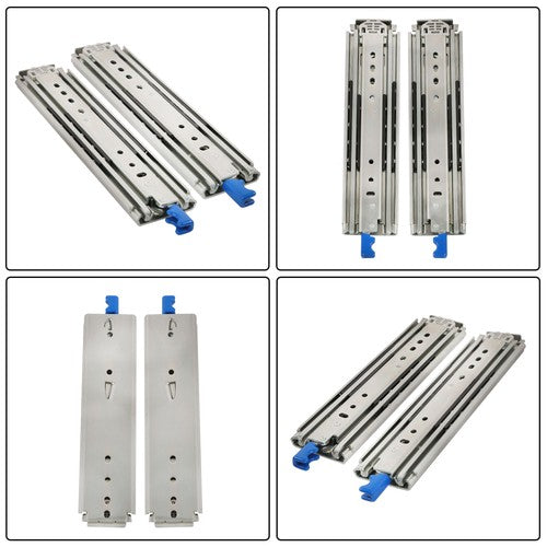 Solid Spare Locking Drawer Slides 12 Inch Full Extension & Lock 500 lb Load Capacity 2 PC
