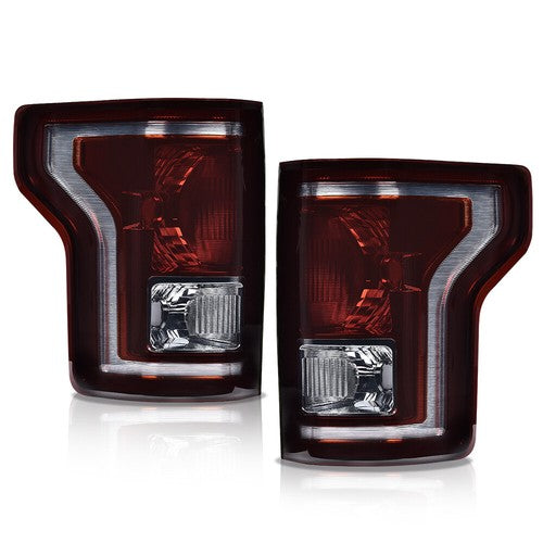 Solid Spare Rear Tail Lights Brake Lamps Left+Right Side Fit For 2015-2017 Ford F-150 Smoke