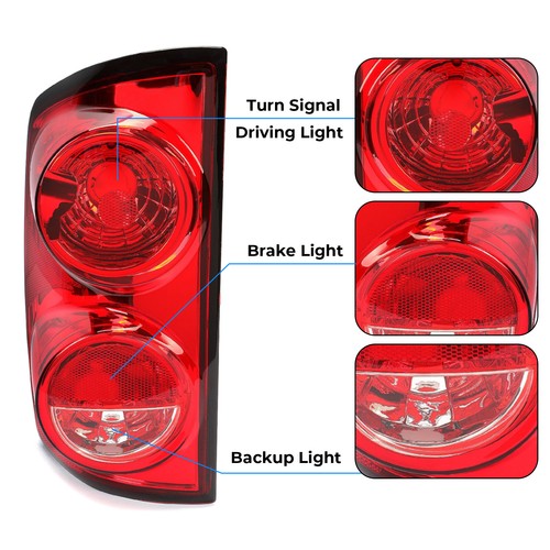 Solid Spare For 2007-2008 Dodge Ram 1500 2007-2009 Ram 2500 3500 Tail Lights Brake Lamps DOT
