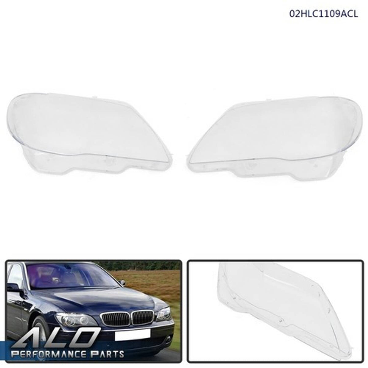 Solid Spare Fit For 2005-2008 BMW 7 Series E65 E66 Headlight Replacement Lens Left & Right