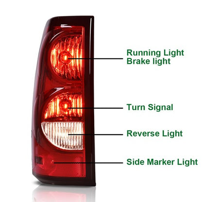 Solid Spare Fit For 2003-2006 Chevy Silverado Pickup Left Driver Side Tail Light Brake Lamp