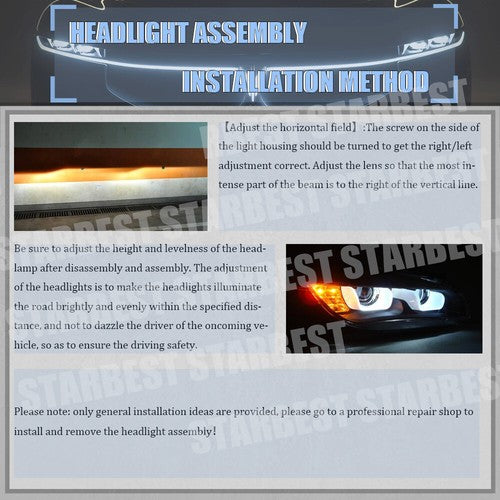 Solid Spare Front Headlights Assembly Fit For Toyota Camry 2012-2014 LH + RH Pair Clear Lens