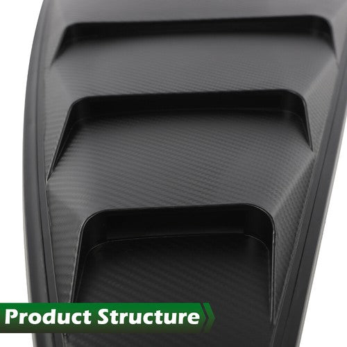Solid Spare Fit For 05-14 Ford Mustang GT 1/4 Quarter Side Window Louver Cover Carbon Look