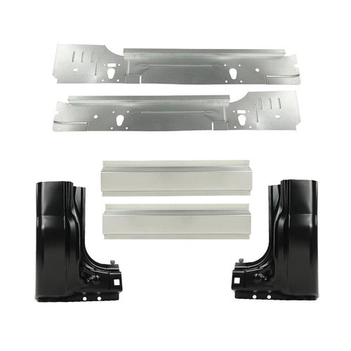 Solid Spare Fit For 99-16 Ford Super Duty Standard Cab Inner&Outer Rocker Panels+Cab Corner