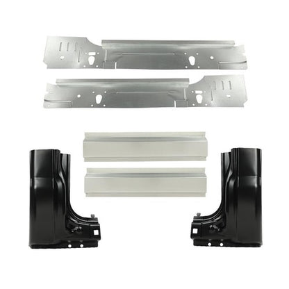 Solid Spare Fit For 99-16 Ford Super Duty Standard Cab Inner&Outer Rocker Panels+Cab Corner
