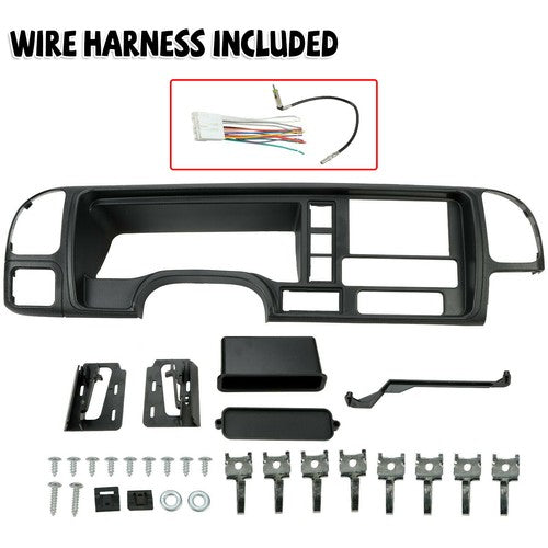 Solid Spare Car Radio Stereo Double Din Dash Kit Panel Wire Harness FOR 95-02 GMC Truck SUV