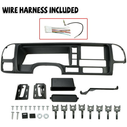 Solid Spare Car Radio Stereo Double Din Dash Kit Panel Wire Harness FOR 95-02 GMC Truck SUV
