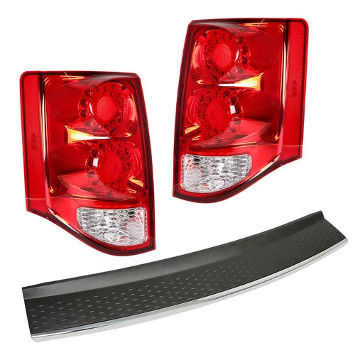 Solid Spare LH+RH Tail Lights+Bumper Step Pad Rear For 2011-2019 2020 Dodge Grand Caravan