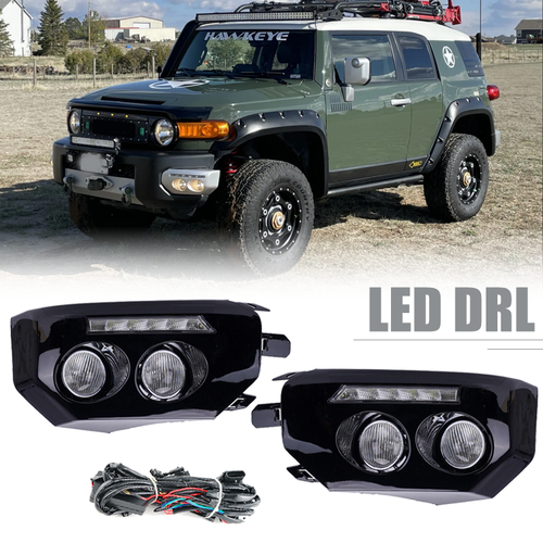 LED Fog Lights Lamps Daytime Running Light DRL For 2007-2014 Toyota FJ Cruiser