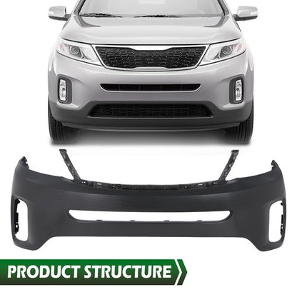 Solid Spare Front Bumper Cover w/ Fog Light Hole KI1000164 Fit For 2014-2015 Kia Sorento