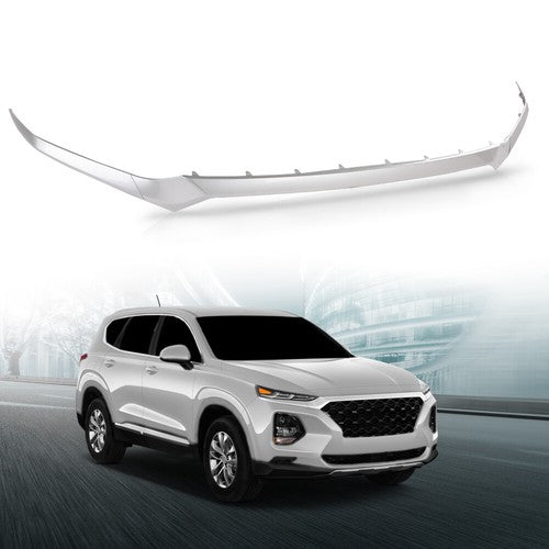 Solid Spare 3pcs Front Upper Grille Molding Hood Trim Fit For 2019-2020 Hyundai Santa Fe