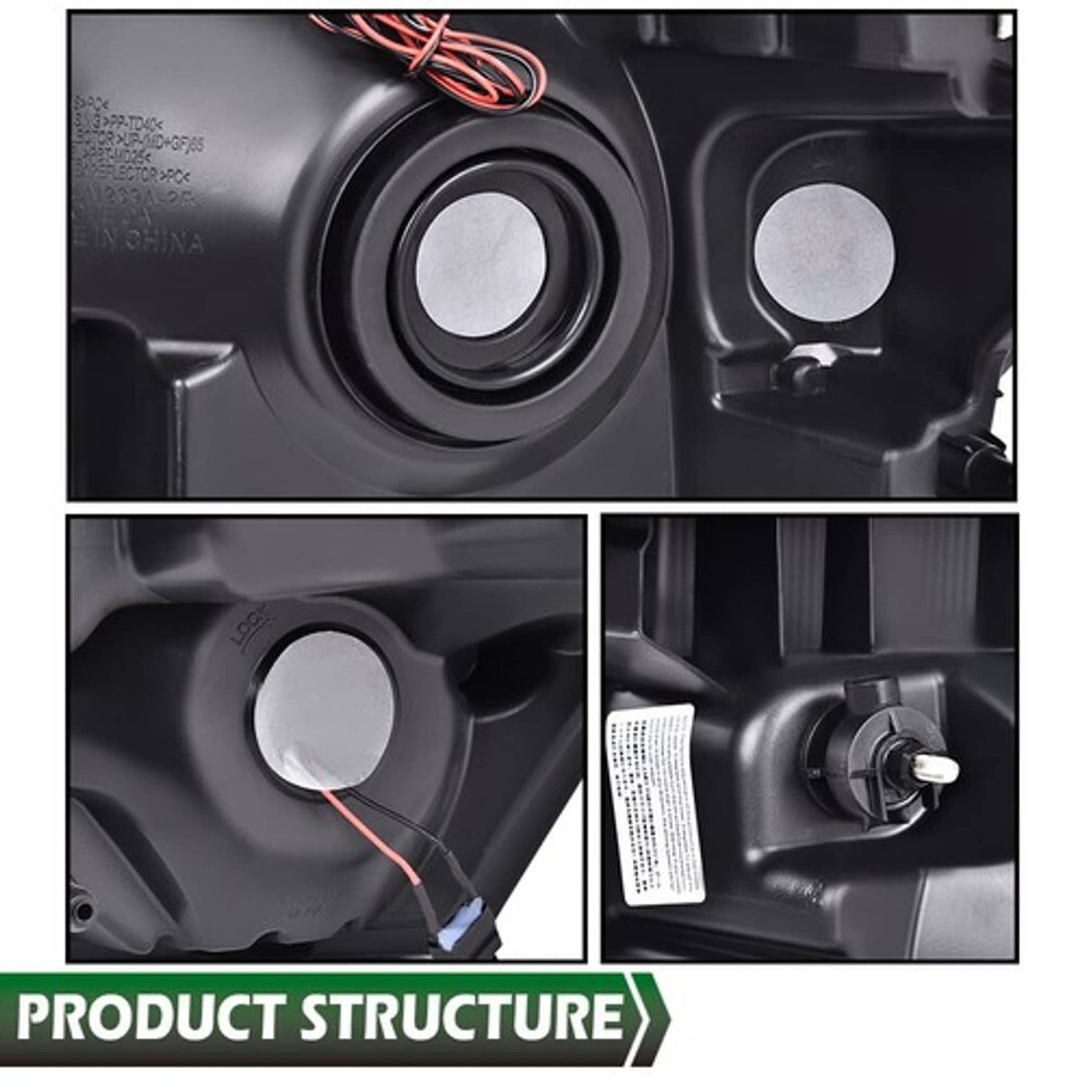 Solid Spare Fit For 2009-2014 Ford F-150 F150 LED Tube Headlights Headlamps Black/Smoke
