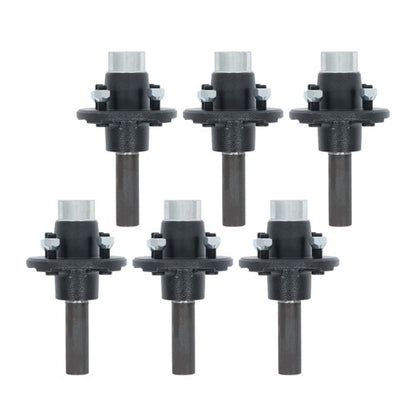 Solid Spare 1" Hub Round BT8 Spindle Trailer Axle Kit W/4 on 4" Bolt Idler 6PK Pre-Assembled