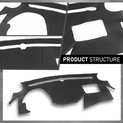 Solid Spare TPE Dashboard Dash Cover Cap Overlay Black Fit For Hyundai Sonata 2011-2014