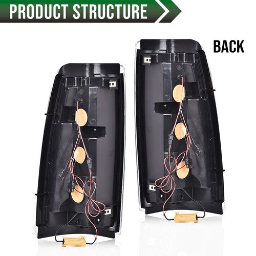 Solid Spare Fit For 99-02 Chevy Silverado 1500/99-06 GMC Sierra LED Tube Tail Lights Red