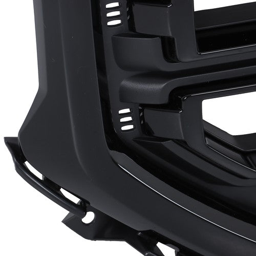 Solid Spare Fit For GMC Sierra 1500 2016 2017 2018 Gloss Black Plastic Front Bumper Grille