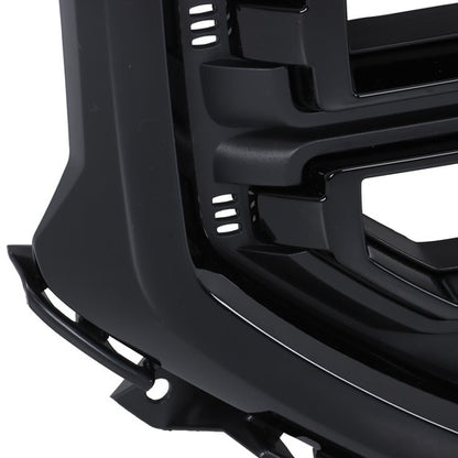 Solid Spare Fit For GMC Sierra 1500 2016 2017 2018 Gloss Black Plastic Front Bumper Grille