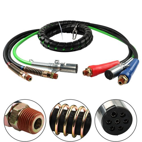 Solid Spare Wrap Set Air Line Hose Assemblies 12Ft 3-in-1 For Semi/Truck/Tractor/Trailer