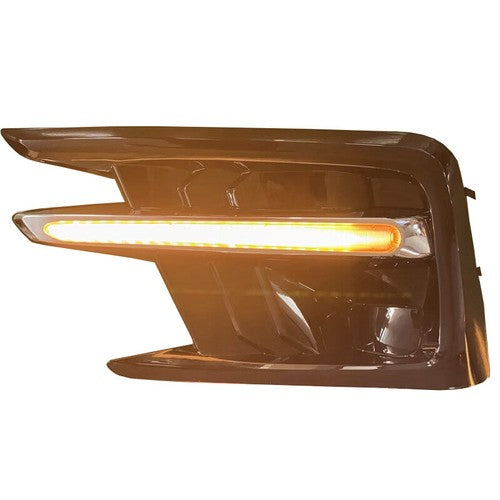 Pair Fog Light Covers W/LED White DRL+Yellow Turn Signal For 19-22 Subaru Ascent