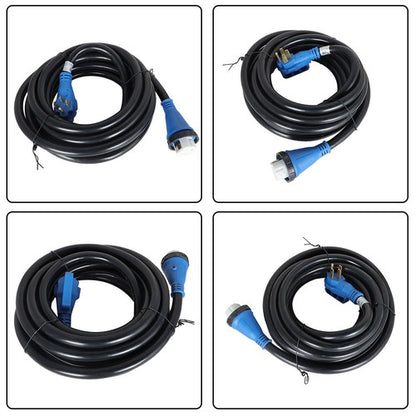 Solid Spare 14-50P 50 Amp 30ft Generator Extension Cord & Power Inlet Box Power Combo Kit