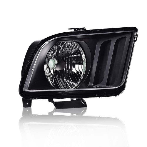 Solid Spare New Fit For 2005-2009 Ford Mustang Right Passenger Side Headlight Assembly Black