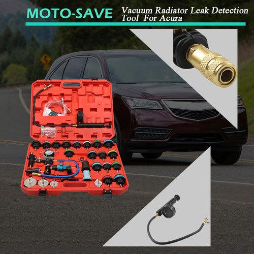 Solid Spare 33pcs Universal Radiator Pressure Tester & Vacuum Cooling System Tool Refill Kit