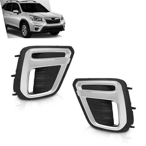 Solid Spare Fit For 2019 2020 2021 Subaru Forester Front Bumper Fog Light Trim Cover Bezel
