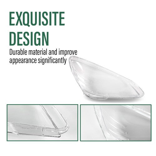 Solid Spare Pair Headlight Headlamp Lens Cover Fit For 2008-2011 Mercedes Benz C-Class W204