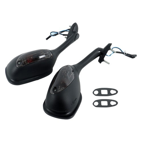 Solid Spare Black Mirrors Smoke Turn Signals For Suzuki GSXR 600 750 1000 2005-2015 New